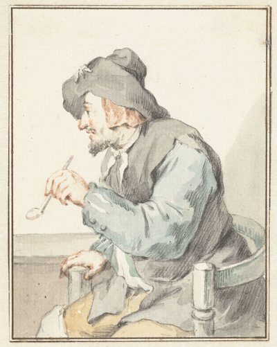 Man Smoking a Pipe in an Armchair, Facing Left by Aert Schouman