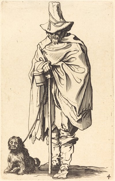 Beggar with Dog by After Jacques Callot