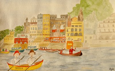 The Voyage, Varanasi by Agnes Girardon