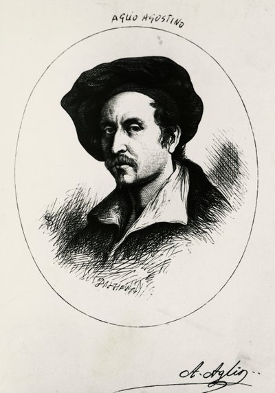 Self-Portrait of Agostino Aglio (engraving) by Agostino Aglio