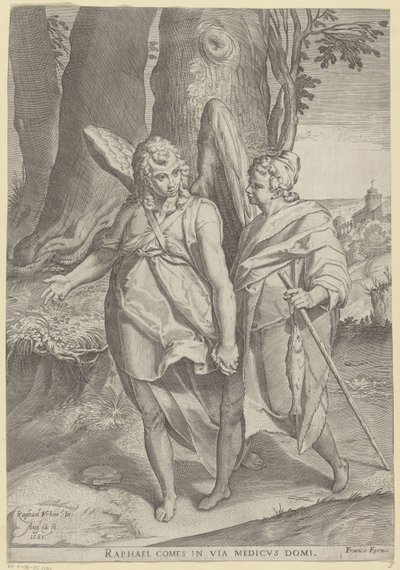 Tobias and the Angel by Agostino Carracci