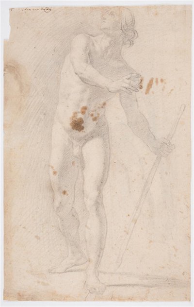 Young Man Standing with a Staff by Agostino Melissi