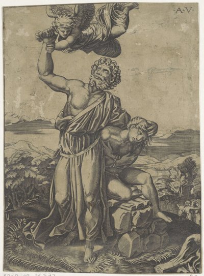The sacrifice of Isaac by Agostino Veneziano