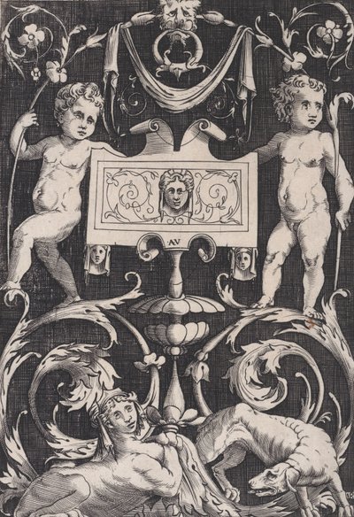 Ornamental Panel, ca. 1514-1536 by Agostino Veneziano