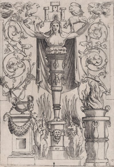 Ornamental Panel by Agostino Veneziano