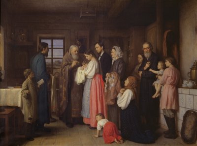 The Christening, 1873 by Akim Egorovich Karneev