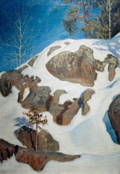 Snow-Covered Rocks at Kalela by Akseli Valdemar Gallen Kallela