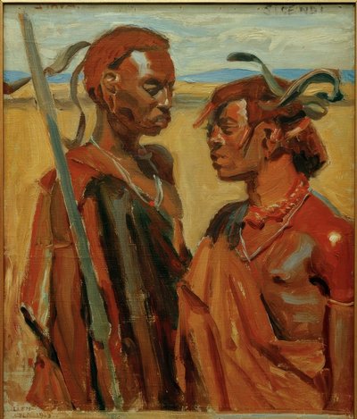 Two Maasai Warriors by Akseli Valdemar Gallen Kallela