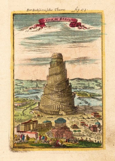 Tower of Babel, 1719 by Alain Manesson Mallet