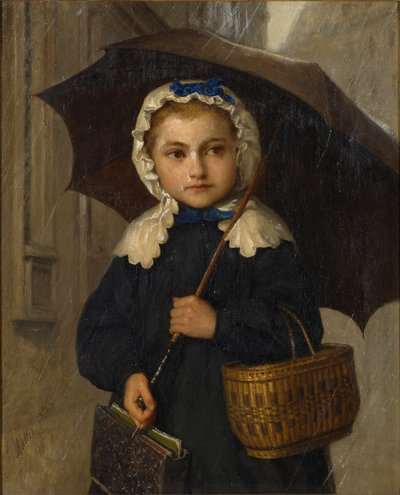 Louise Anker with Umbrella, 1872 by Albert Anker