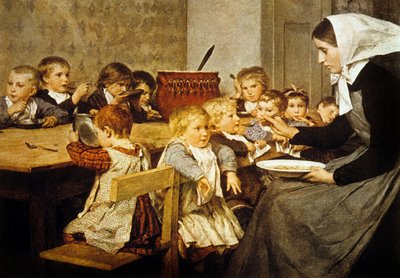 The Creche in Switzerland by Albert Anker