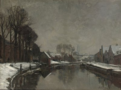 A Belgian Town in Winter by Albert Baertsoen