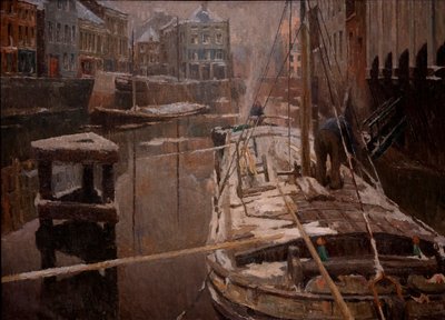 Barges in the Snow by Albert Baertsoen