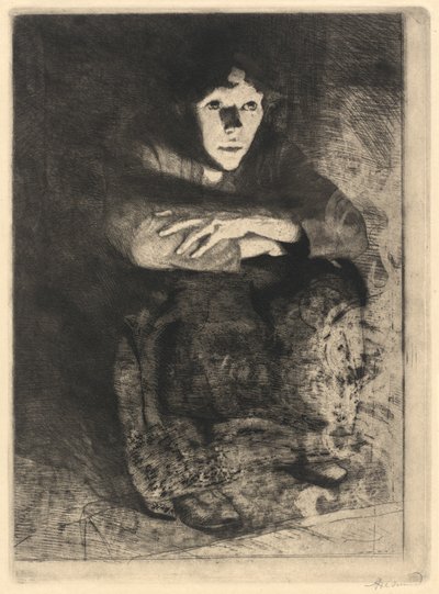 In the Embers by Albert Besnard