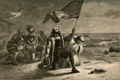 The Landing of Columbus, 1877 by Albert Bobbett