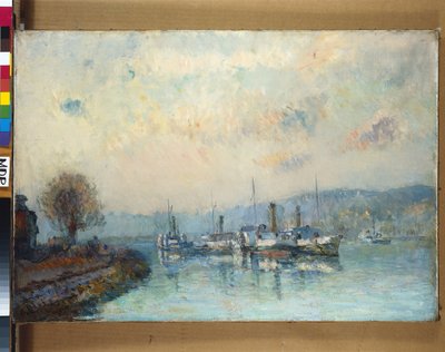 From the Boathouse, outskirts of Rouen by Albert Charles Lebourg
