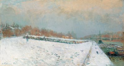 Port de Bercy, in Winter by Albert Charles Lebourg