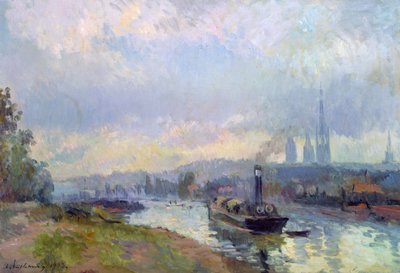 Tug-boats at Rouen by Albert Charles Lebourg