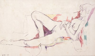 Reclining Nude by Albert Daniel Rutherston
