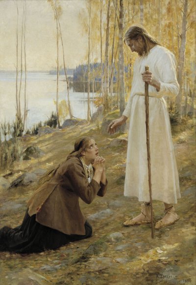 Christ and Mary Magdalene, a Finnish Legend by Albert Gustaf Aristides Edelfelt