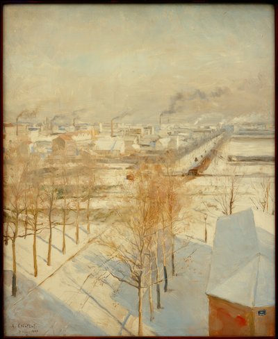 Snowy Paris by Albert Gustaf Aristides Edelfelt