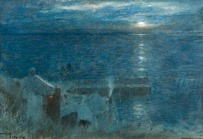 Moonrise Clovelly by Albert Goodwin