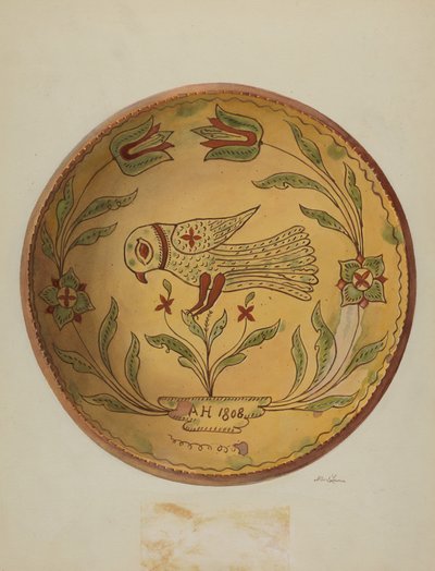 Pa. German Pie Plate, c. 1936 by Albert J. Levone