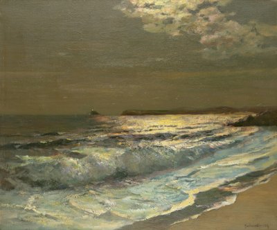 The Moonlit Breaking Wave by Albert Julius Olsson