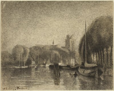 Harbor in Dordrecht by Albert Lebourg