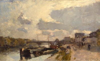 The Bridge of Neuilly, Near Paris by Albert Lebourg
