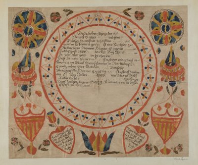 Pa. German Fraktur by Albert Levone