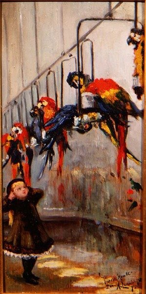 The Parrot House, London Zoo by Albert Snr. Ludovici