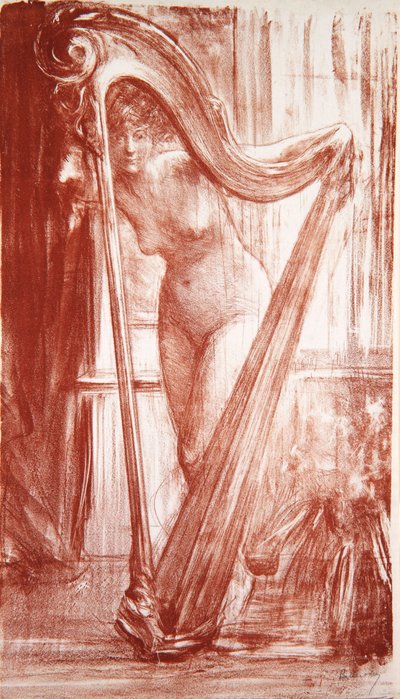 Young Girl with Harp by Albert de Belleroche