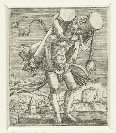 Hercules Carrying the Pillars by Albrecht Altdorfer