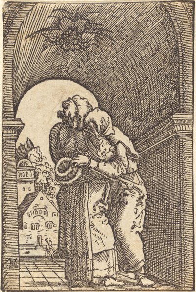 Joachim Embracing Anna by Albrecht Altdorfer