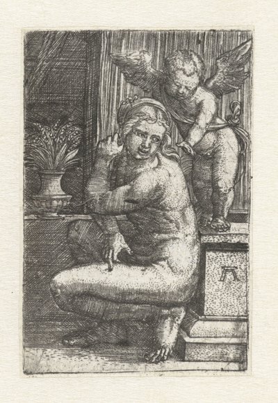 Kneeling Venus with Cupid by Albrecht Altdorfer