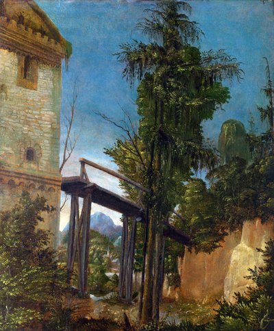 Landscape with a Footbridge by Albrecht Altdorfer