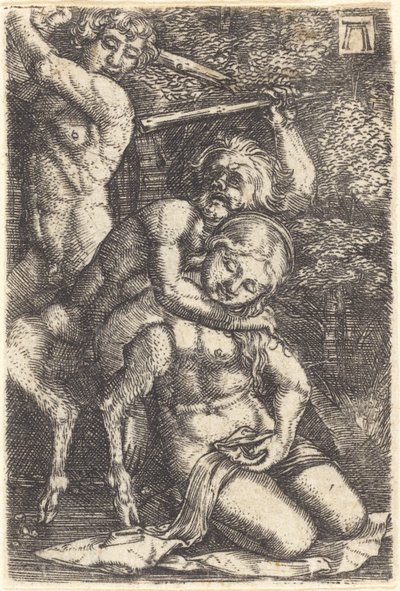 Two Satyrs Fighting about a Nymph by Albrecht Altdorfer