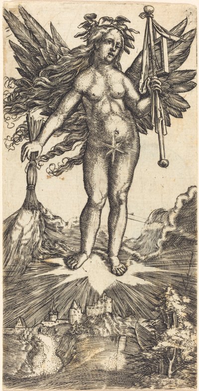 Winged Woman on a Star by Albrecht Altdorfer