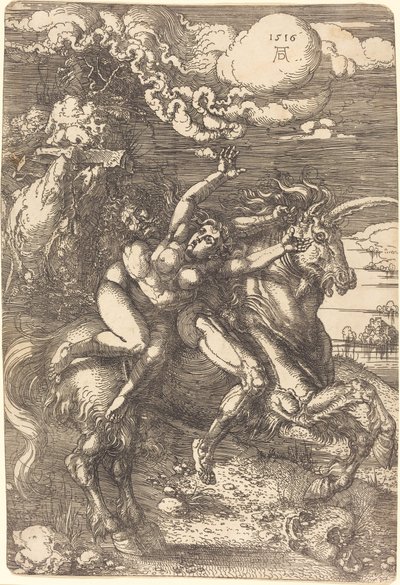 Abduction on a Unicorn by Albrecht Dürer