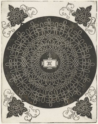 Embroidery Sample with Rectangular Shield by Albrecht Dürer