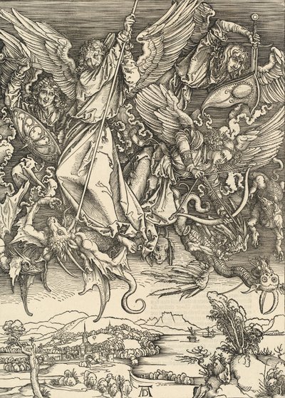 Saint Michael Fighting the Dragon, 1498 by Albrecht Dürer