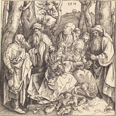 The Holy Family with Two Music-Making Angels by Albrecht Dürer
