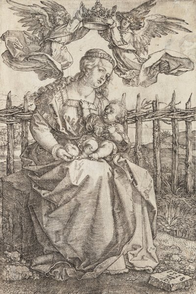 Virgin Mary Crowned By Two Angels by Albrecht Dürer