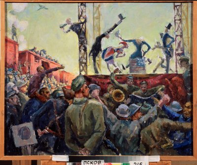 Agitation Brigade at the Front by Aleksandr Aleksandrovich Osmerkin