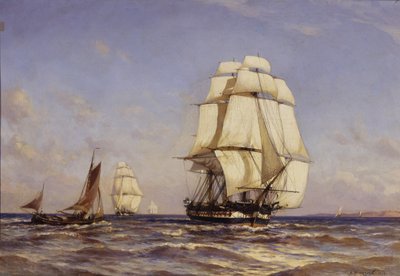 Russian Frigate Mercury by Aleksandr Karlovich Beggrov