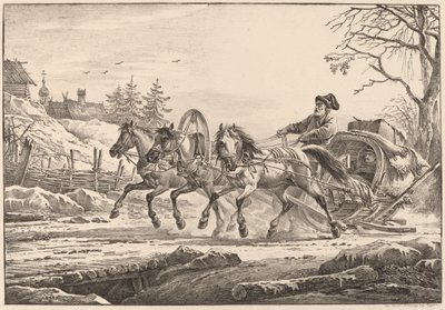 A Hired Coachman in Winter by Aleksandr Osipovich Orlovskii