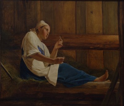 Girl on a Hay Mattress by Aleksei Gavrilovich Venetsianov
