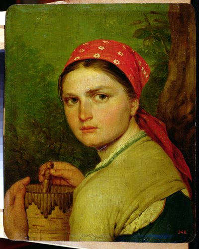 Girl with a Birch-Bark Jar, c.1824 by Aleksei Gavrilovich Venetsianov