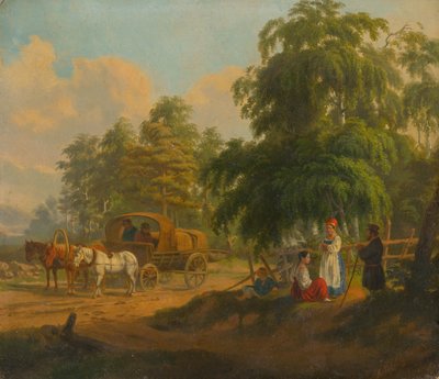 Landscape with Russian Troika by Aleksei Gavrilovich Venetsianov